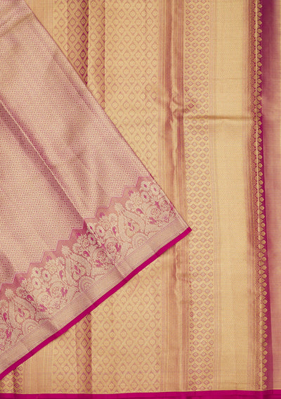 Rani Pink Zariwork Pure Silk Saree