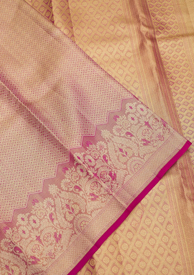 Rani Pink Zariwork Pure Silk Saree