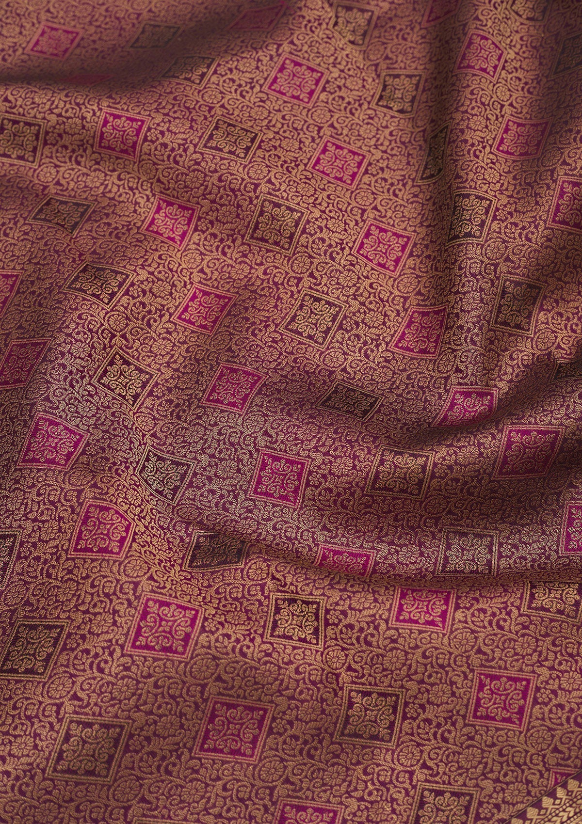 Rani Pink Zariwork Pure Silk Saree