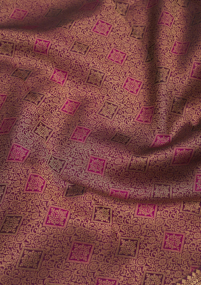 Rani Pink Zariwork Pure Silk Saree