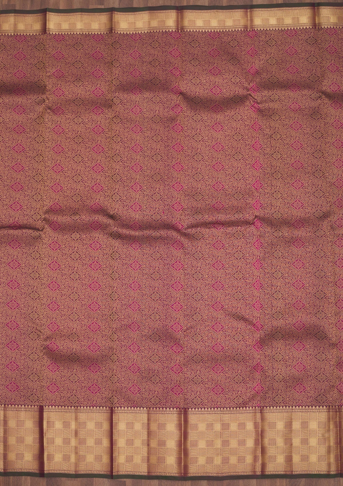 Rani Pink Zariwork Pure Silk Saree