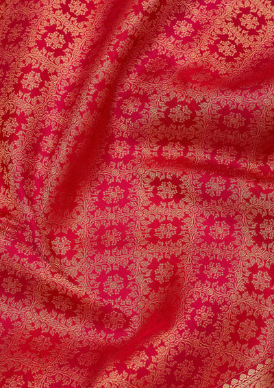 Rani Pink Zariwork Pure Silk Saree