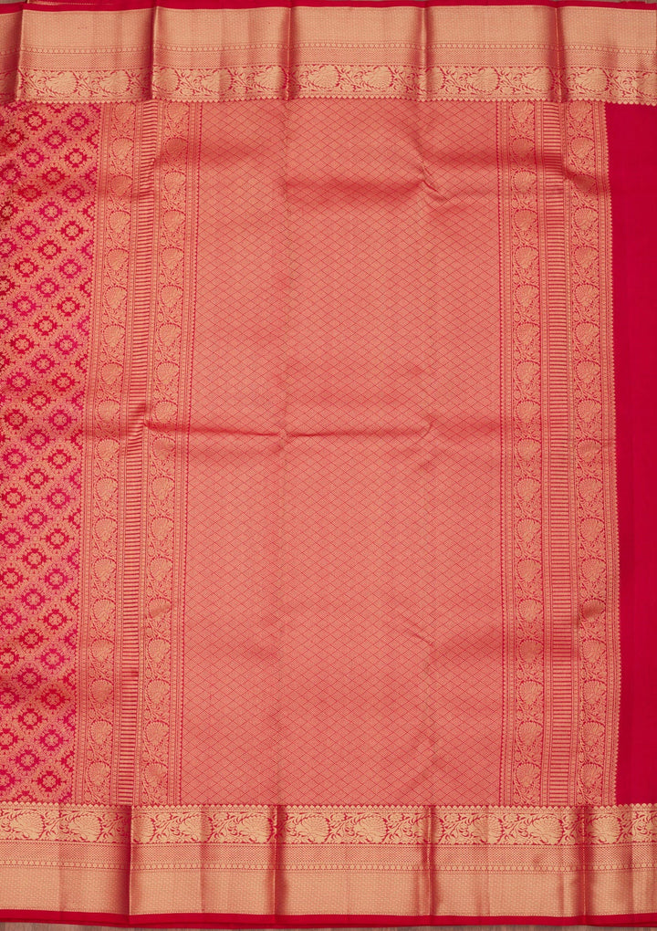 Rani Pink Zariwork Pure Silk Saree