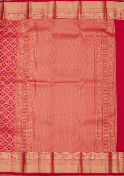 Rani Pink Zariwork Pure Silk Saree