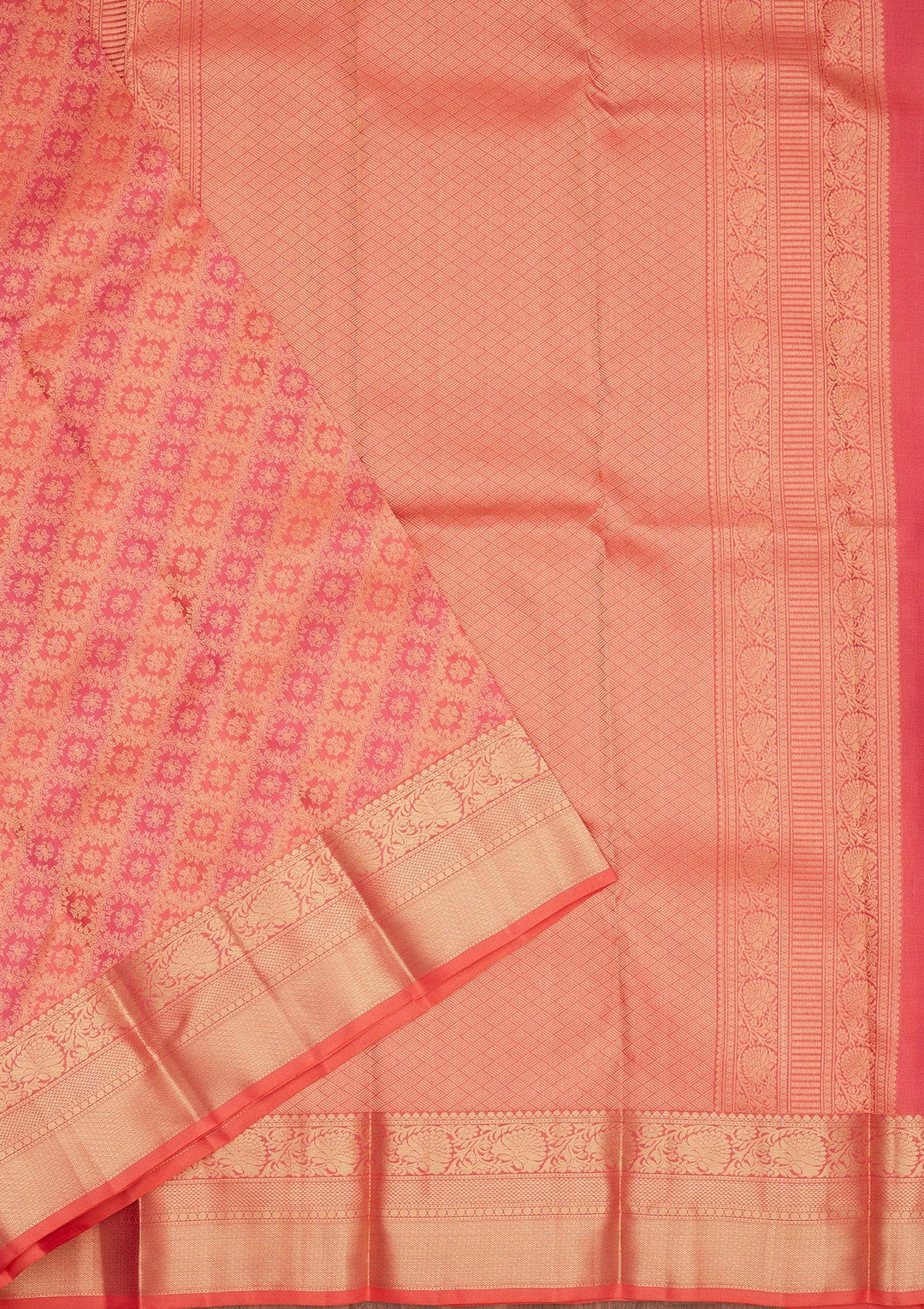 Rani Pink Zariwork Pure Silk Saree