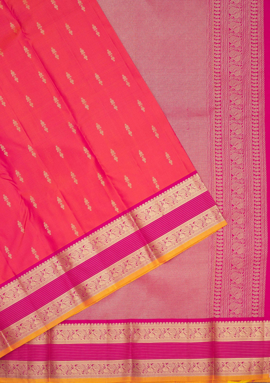 Rani Pink Zariwork Pure Silk Saree