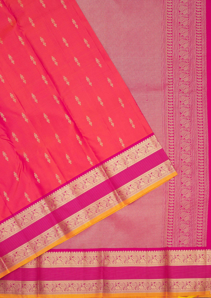 Rani Pink Zariwork Pure Silk Saree