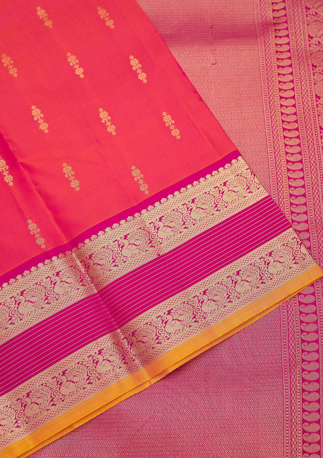 Rani Pink Zariwork Pure Silk Saree
