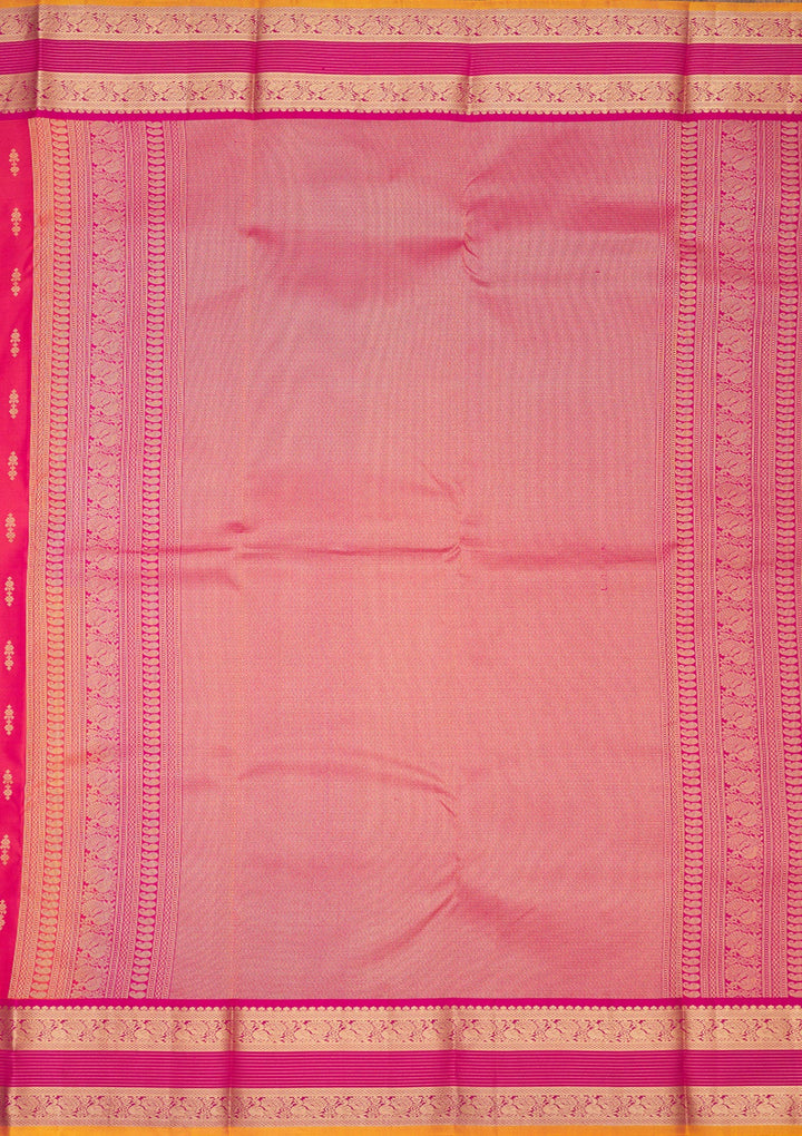 Rani Pink Zariwork Pure Silk Saree