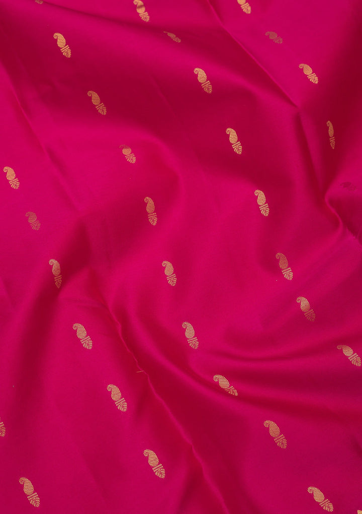 Rani Pink Zariwork Pure Silk Saree
