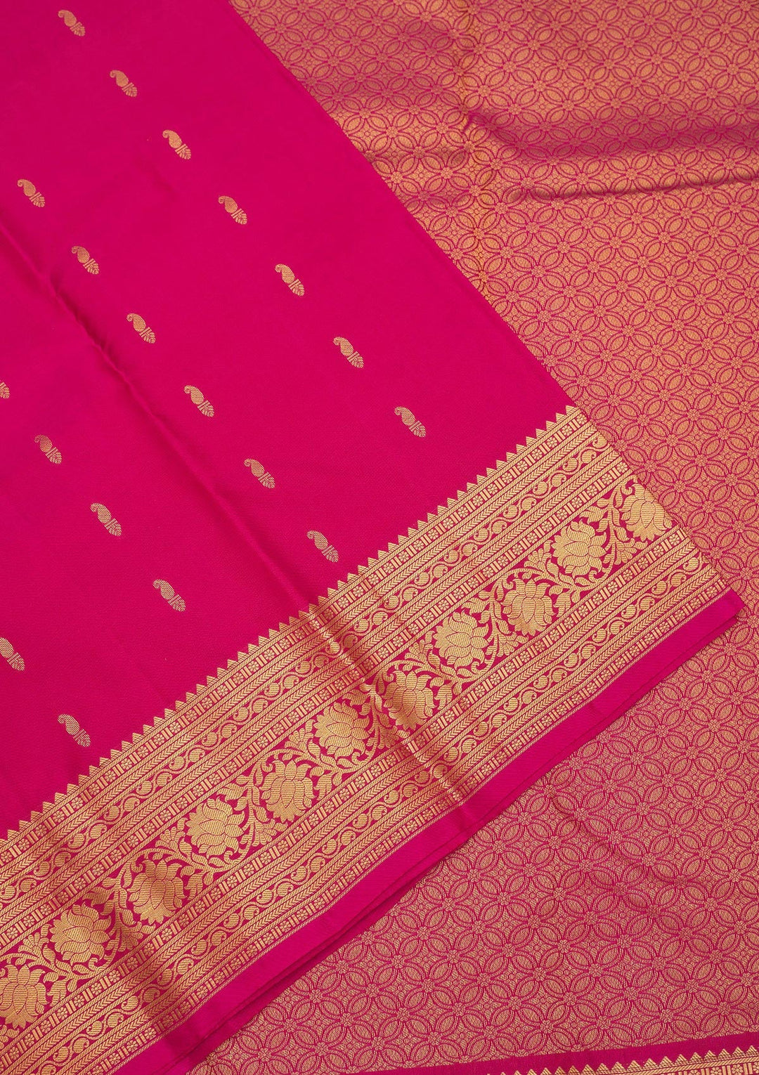 Rani Pink Zariwork Pure Silk Saree