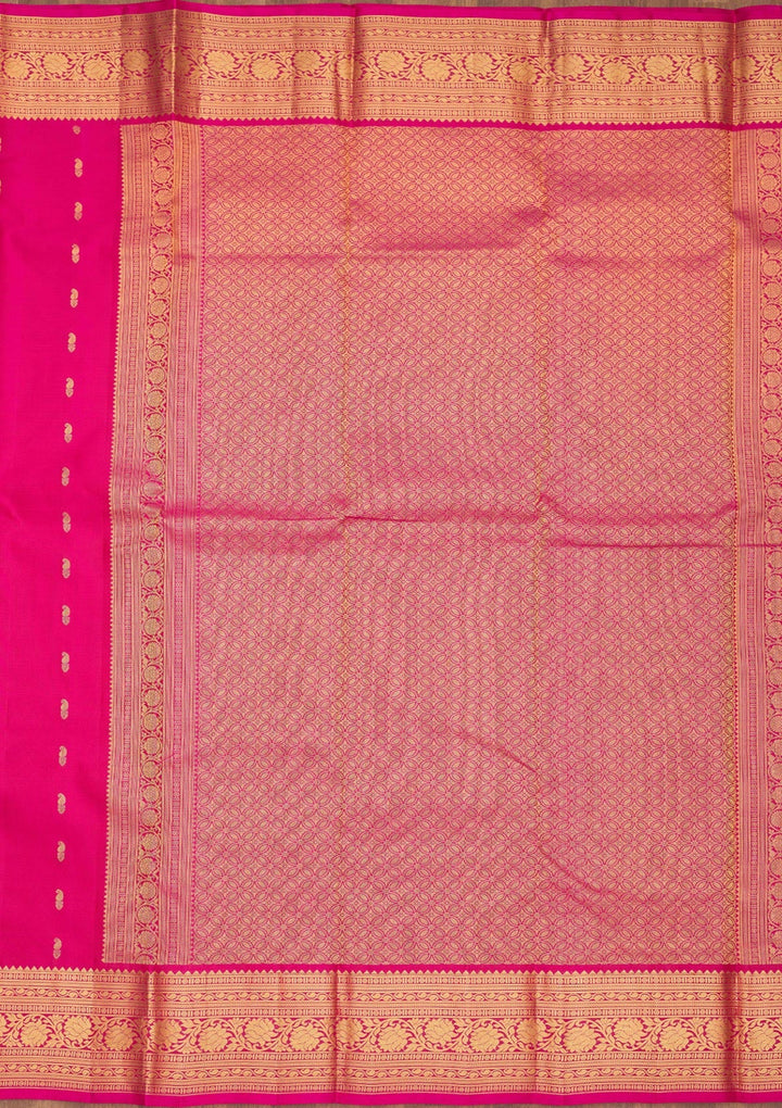 Rani Pink Zariwork Pure Silk Saree