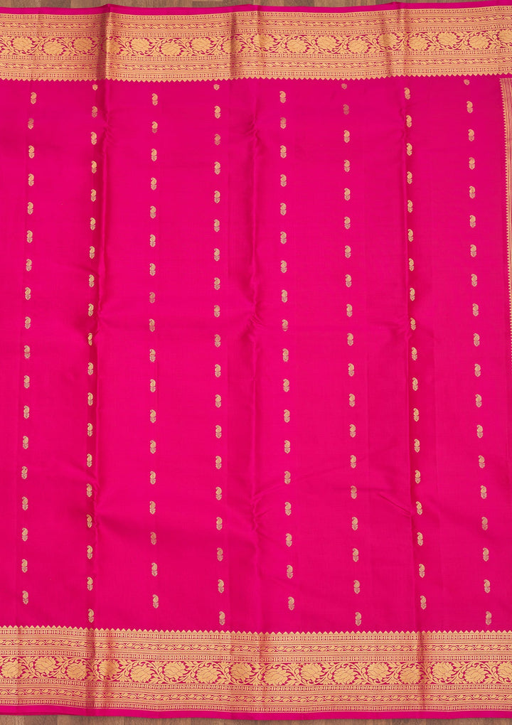 Rani Pink Zariwork Pure Silk Saree