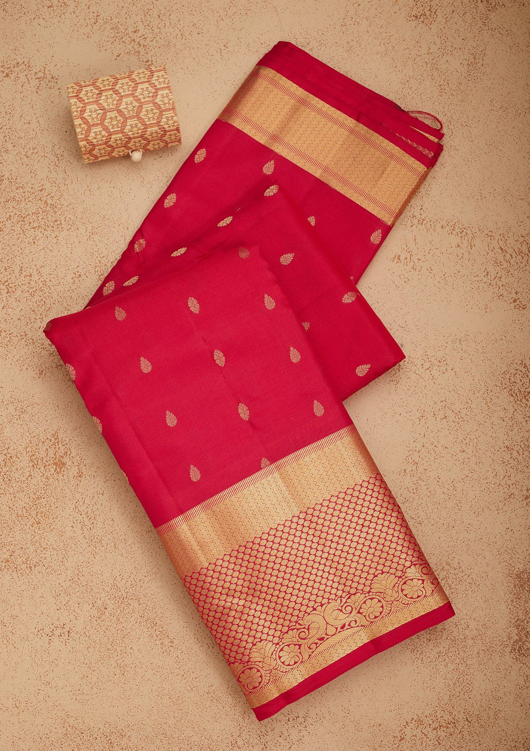 Rani Pink Zariwork Pure Silk Saree-Koskii