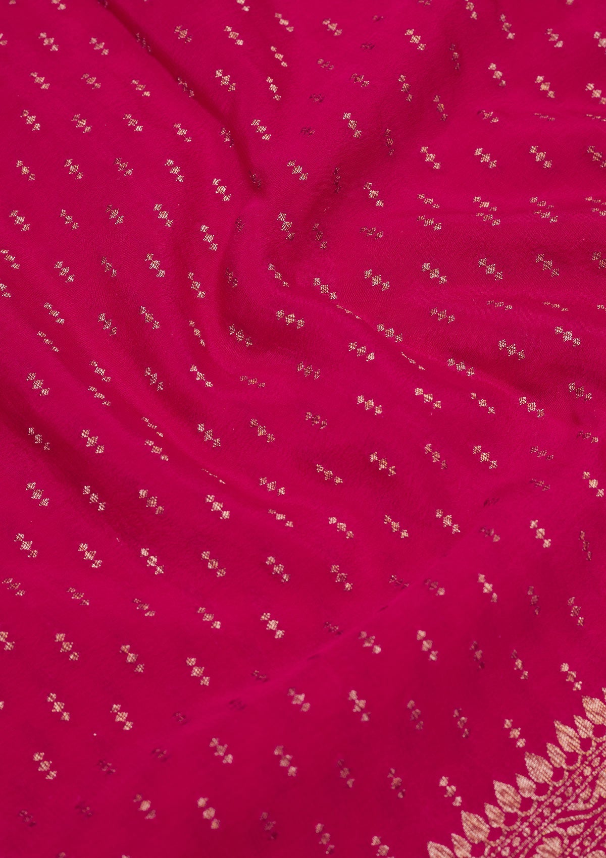 Rani Pink Zariwork Pure Silk Saree-Koskii