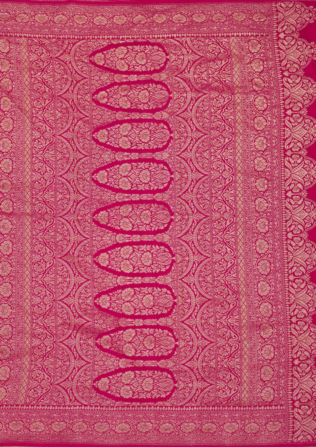 Rani Pink Zariwork Pure Silk Saree-Koskii