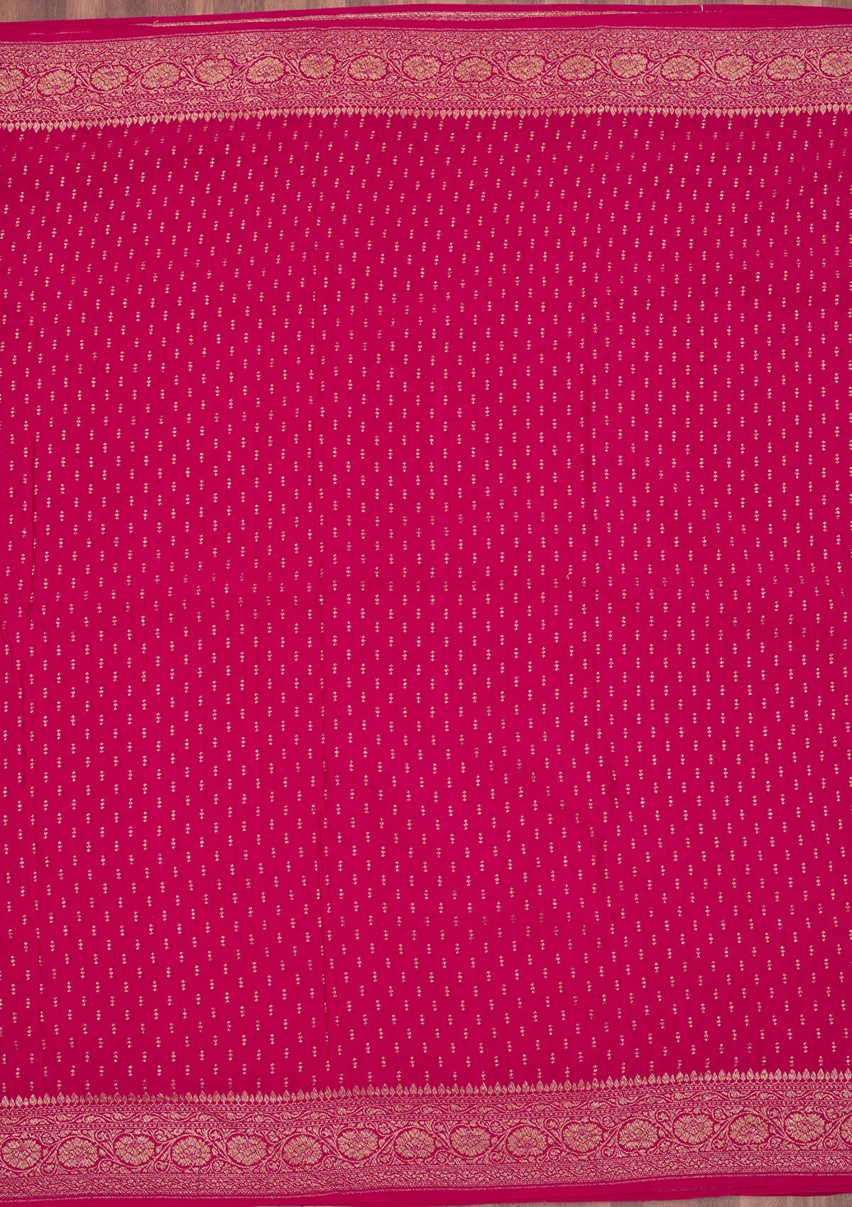 Rani Pink Zariwork Pure Silk Saree-Koskii