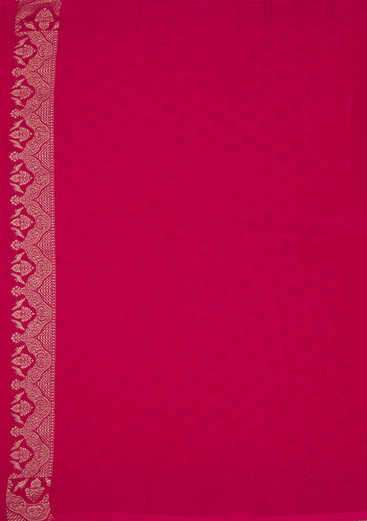 Rani Pink Zariwork Pure Silk Saree-Koskii