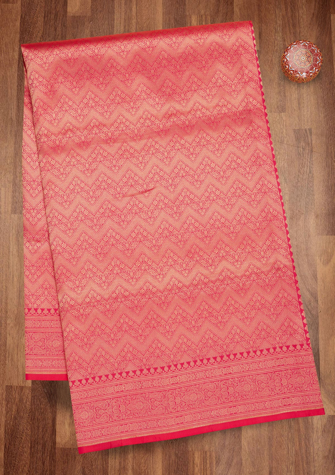 Rani Pink Zariwork Pure Silk Saree-Koskii