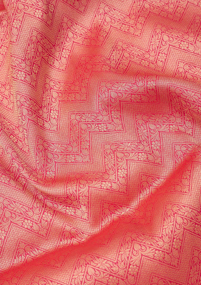 Rani Pink Zariwork Pure Silk Saree-Koskii