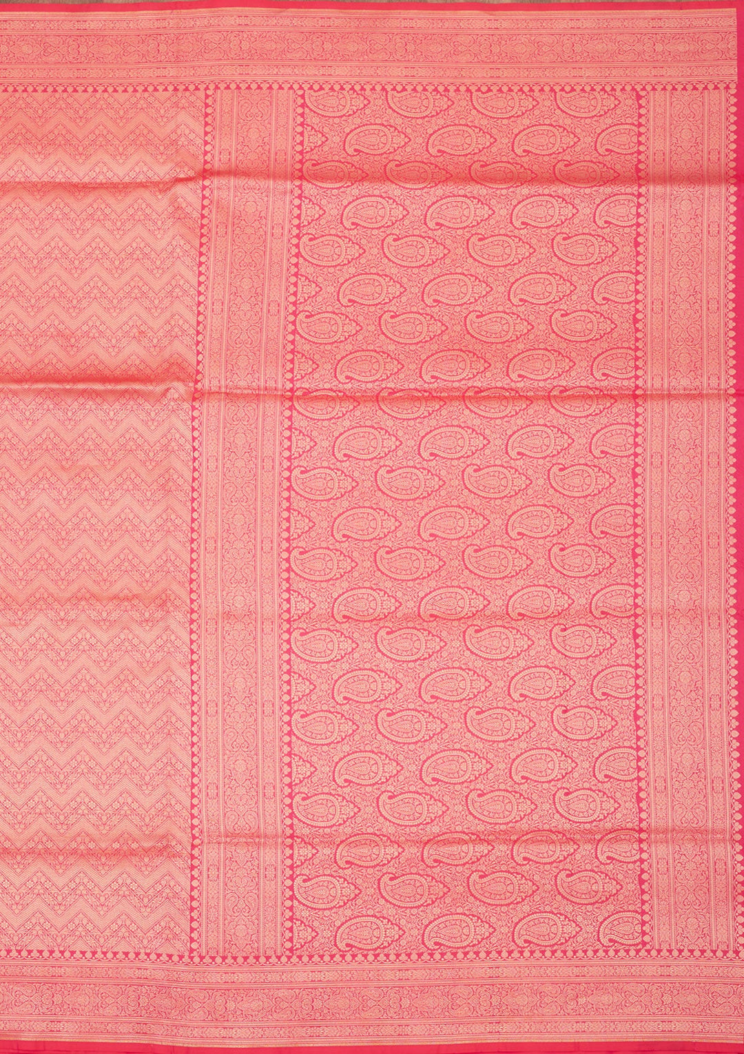 Rani Pink Zariwork Pure Silk Saree-Koskii
