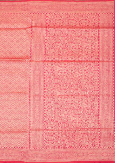 Rani Pink Zariwork Pure Silk Saree-Koskii