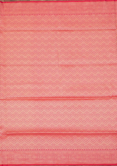 Rani Pink Zariwork Pure Silk Saree-Koskii