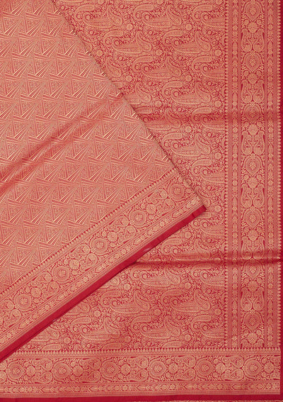 Rani Pink Zariwork Pure Silk Saree-Koskii