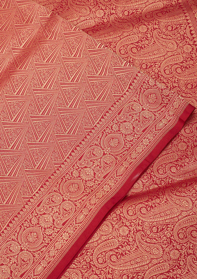 Rani Pink Zariwork Pure Silk Saree-Koskii