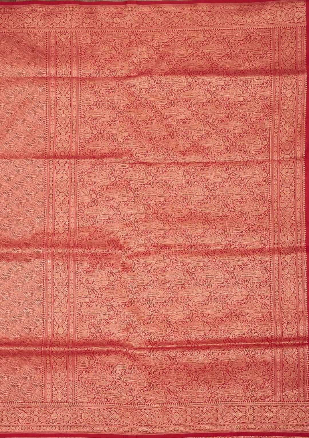 Rani Pink Zariwork Pure Silk Saree-Koskii