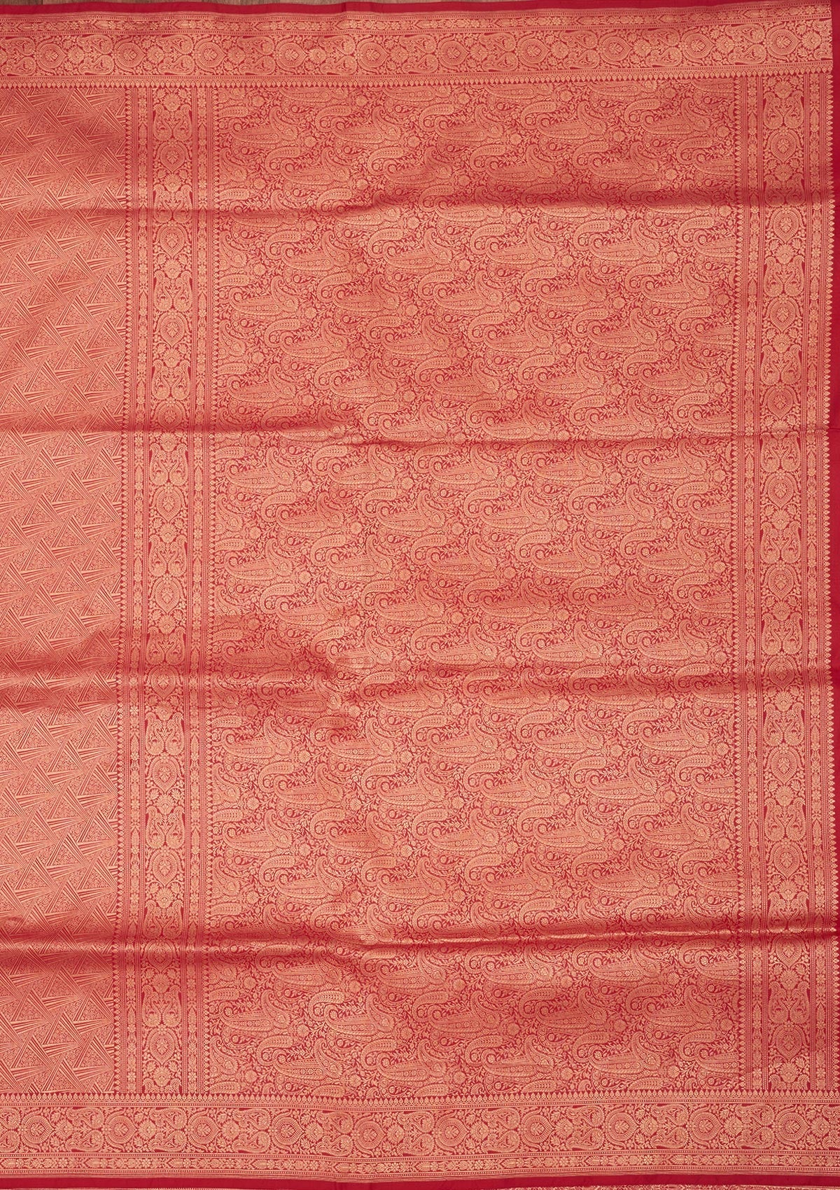 Rani Pink Zariwork Pure Silk Saree-Koskii