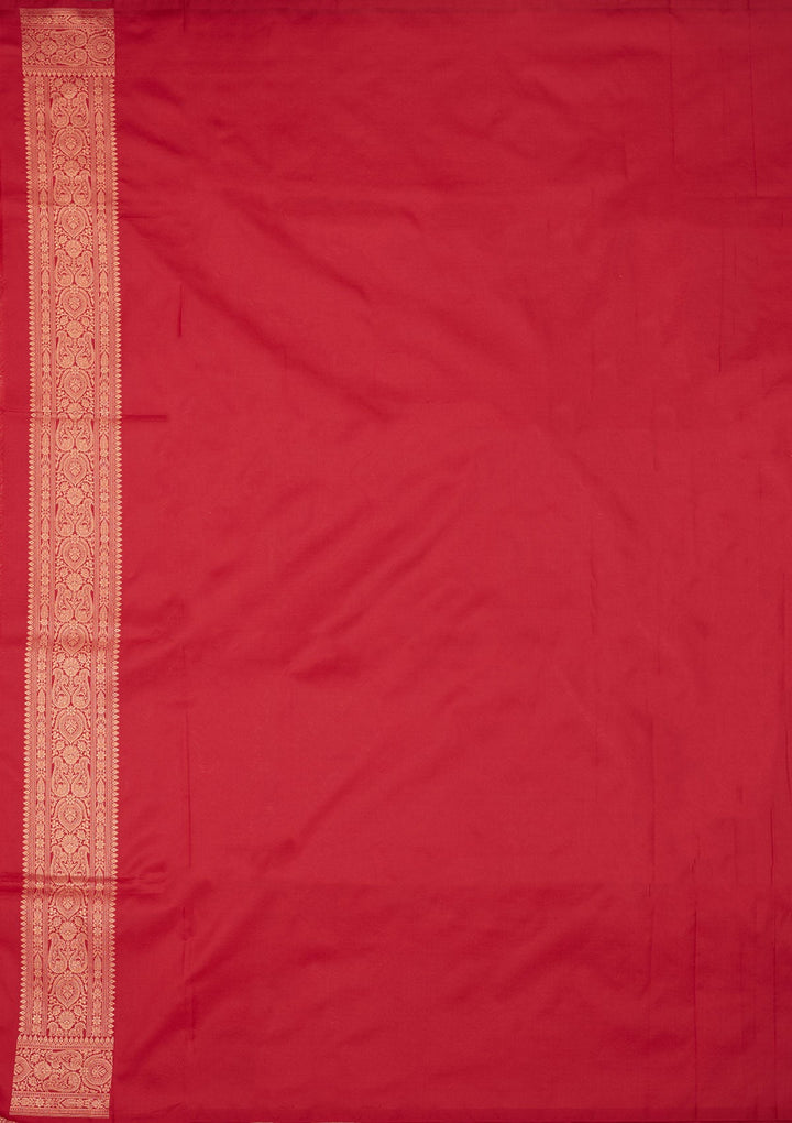 Rani Pink Zariwork Pure Silk Saree-Koskii