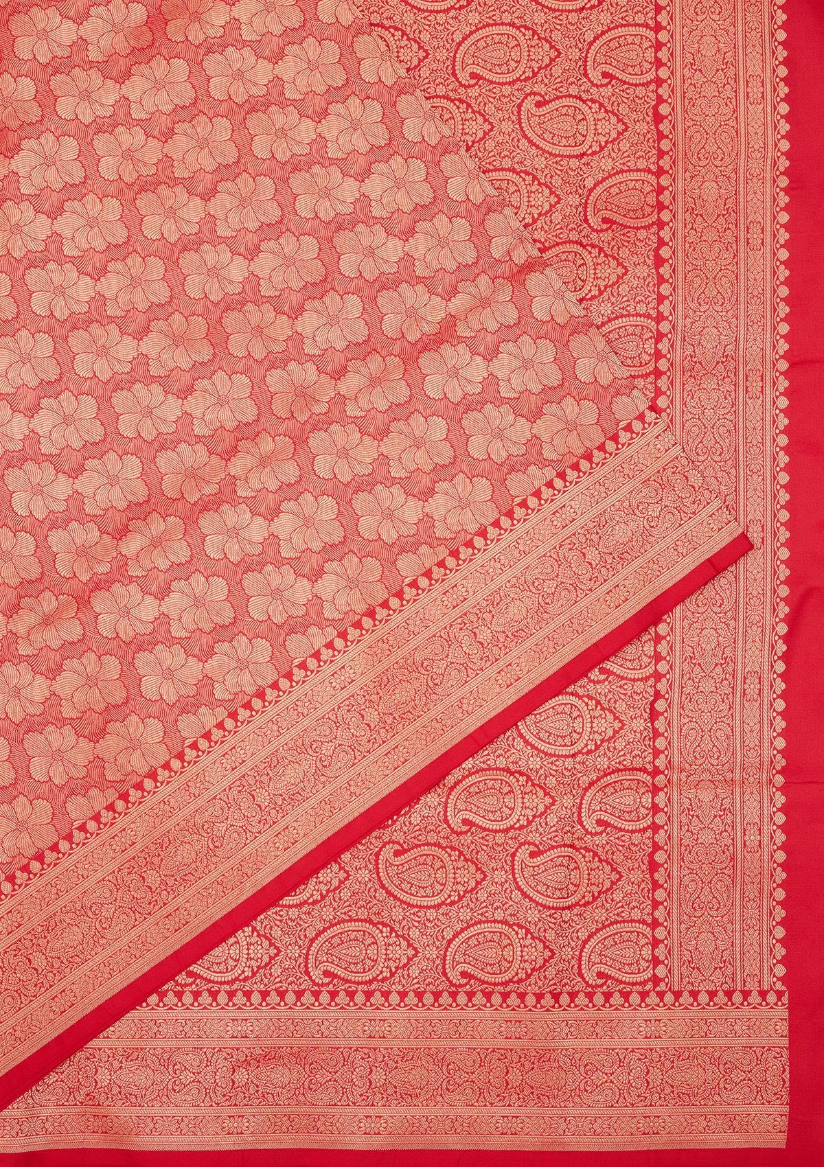 Rani Pink Zariwork Pure Silk Saree-Koskii