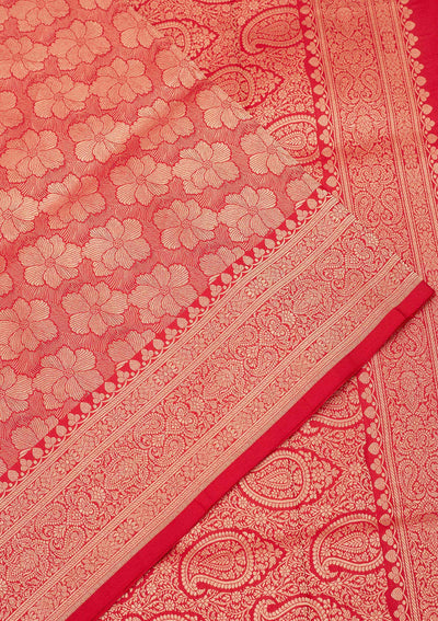 Rani Pink Zariwork Pure Silk Saree-Koskii