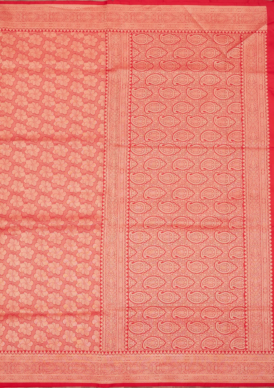 Rani Pink Zariwork Pure Silk Saree-Koskii