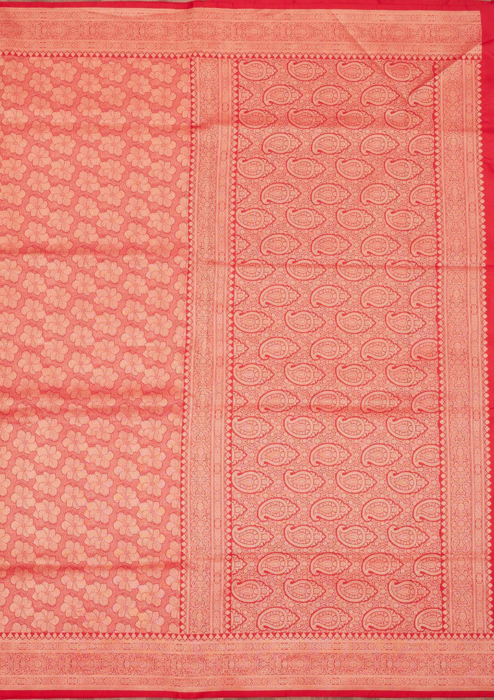 Rani Pink Zariwork Pure Silk Saree-Koskii
