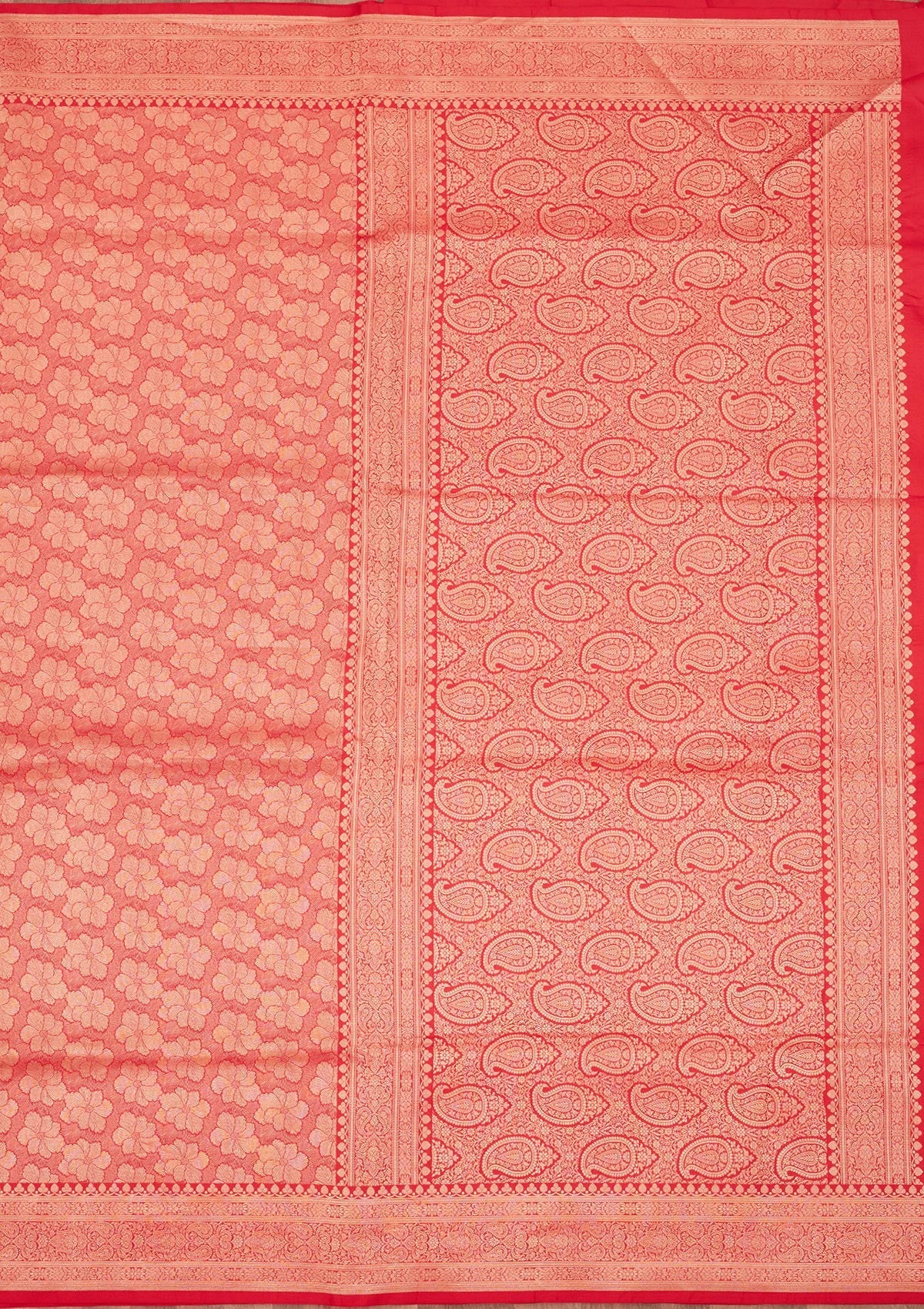 Rani Pink Zariwork Pure Silk Saree-Koskii