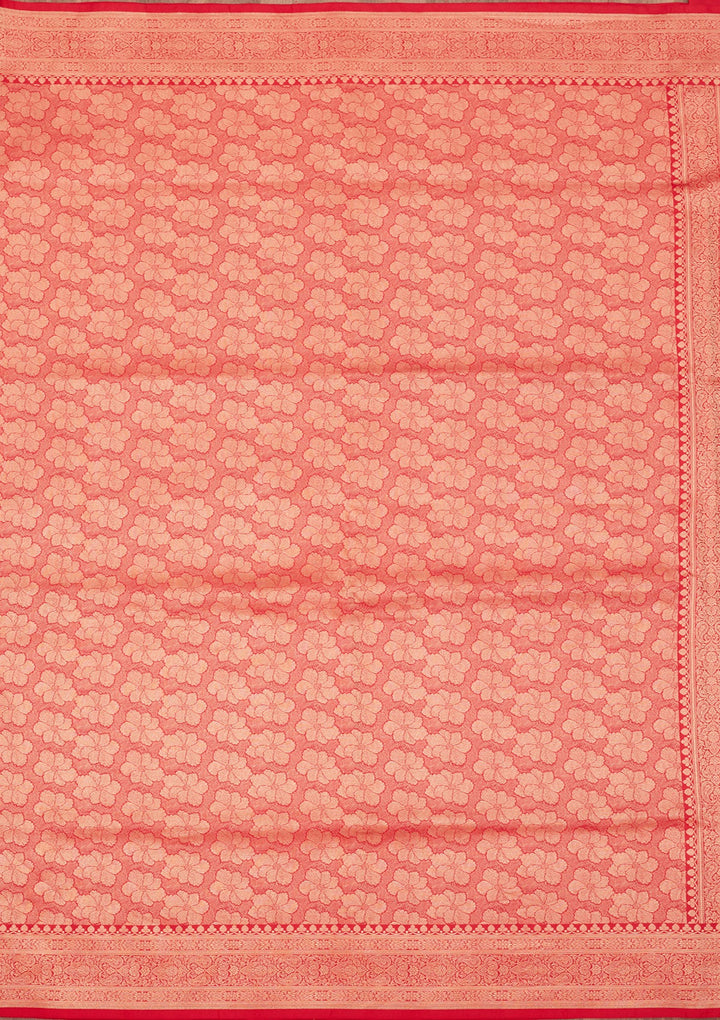 Rani Pink Zariwork Pure Silk Saree-Koskii