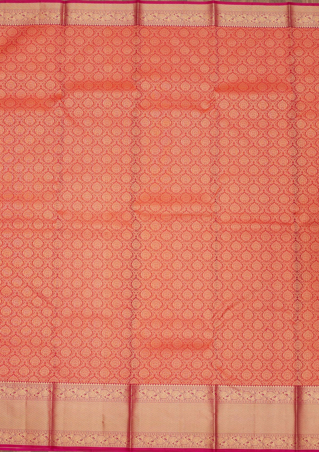 Rani Pink Zariwork Pure Silk Saree-Koskii