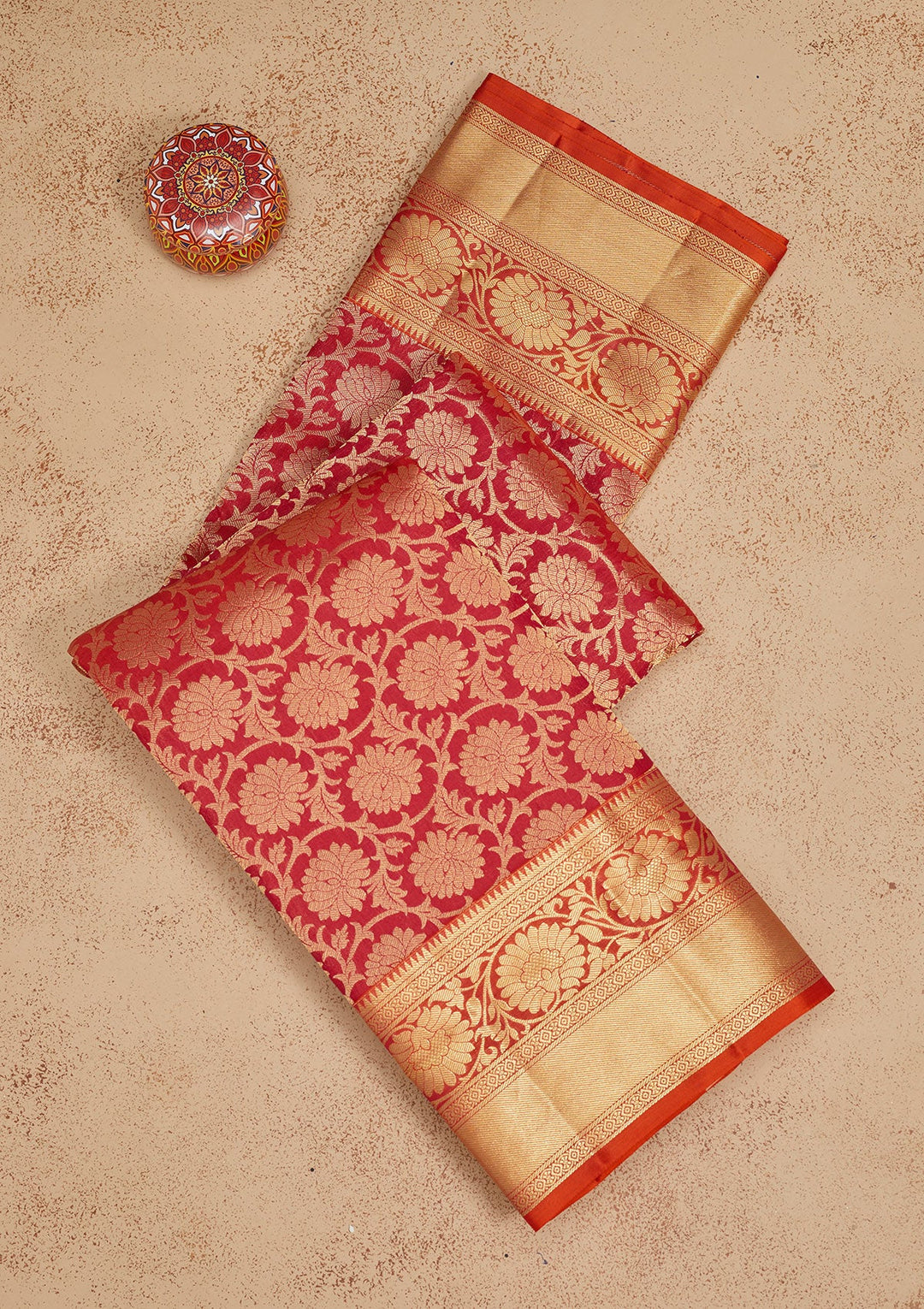 Rani Pink Zariwork Pure Silk Saree-Koskii