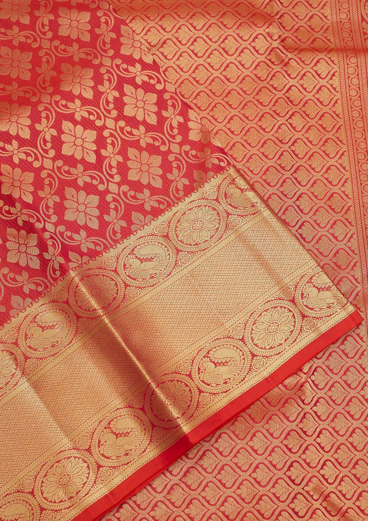 Rani Pink Zariwork Pure Silk Saree-Koskii
