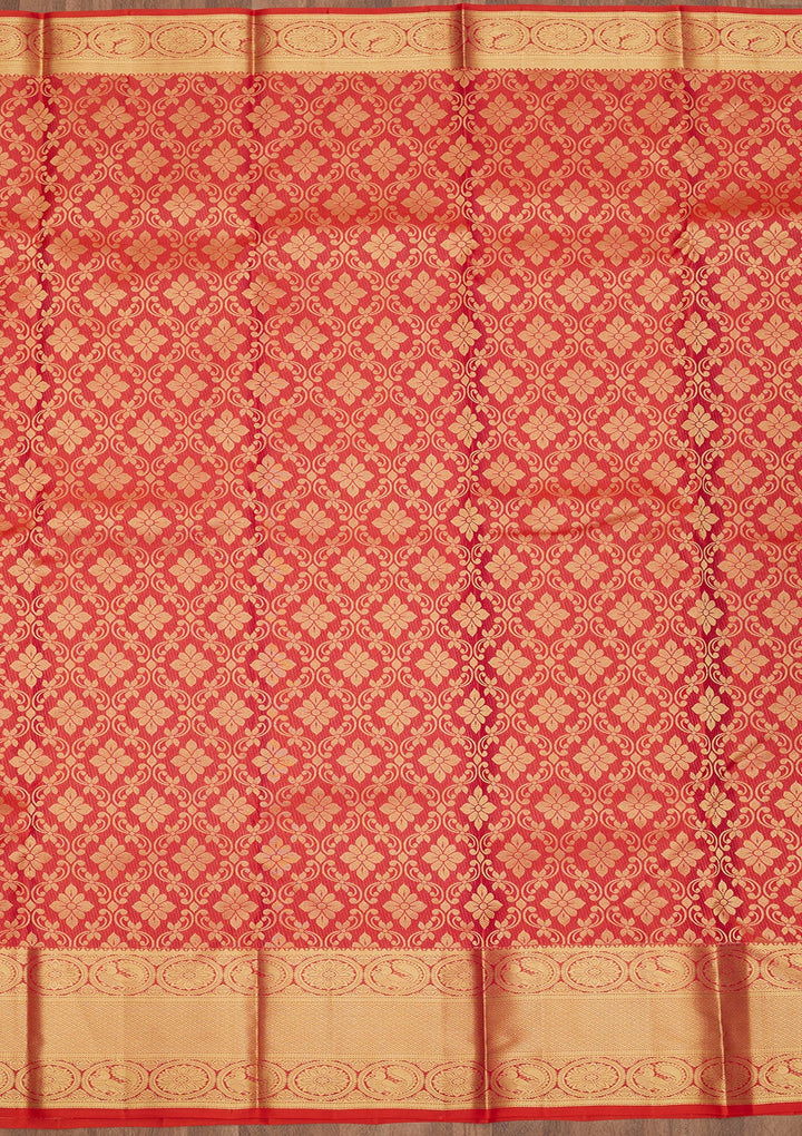 Rani Pink Zariwork Pure Silk Saree-Koskii