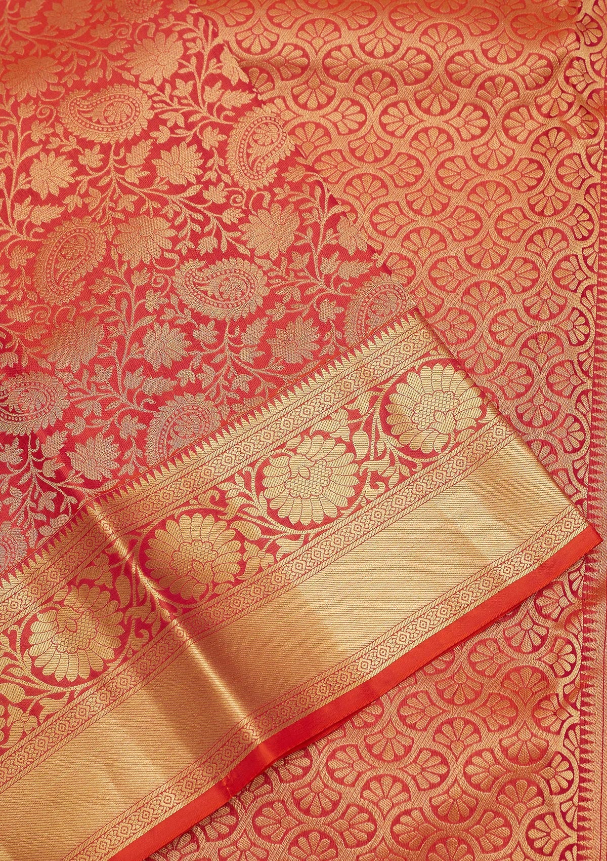 Rani Pink Zariwork Pure Silk Saree-Koskii