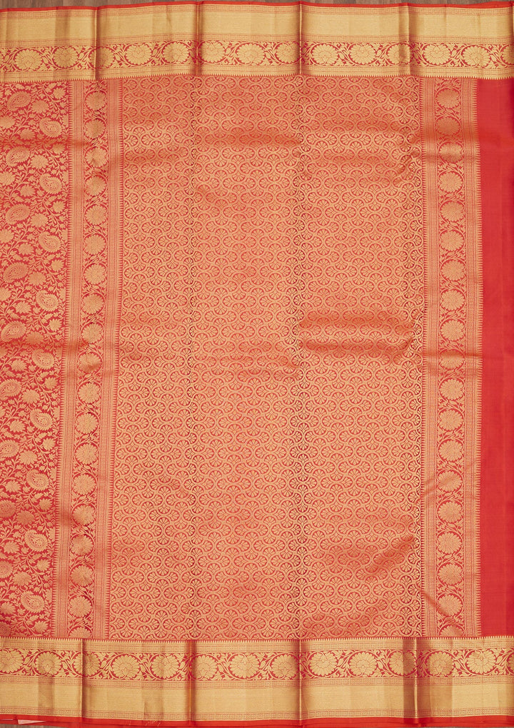 Rani Pink Zariwork Pure Silk Saree-Koskii