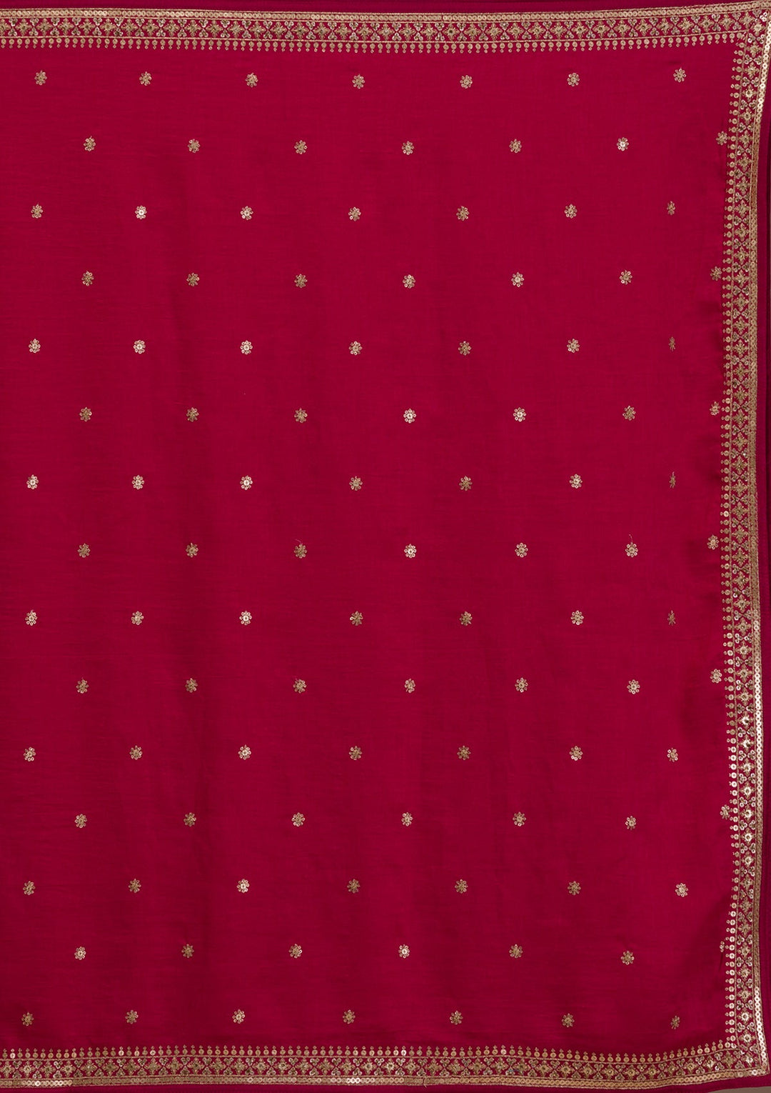 Rani Pink Zariwork Raw Silk Readymade Lehenga-Koskii
