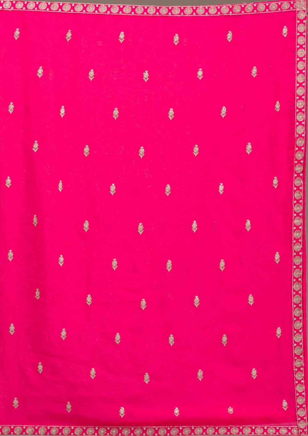 Rani Pink Zariwork Semi Crepe Readymade Lehenga