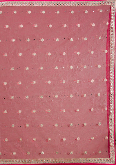 Rani Pink Zariwork Tissue Readymade Lehenga-Koskii