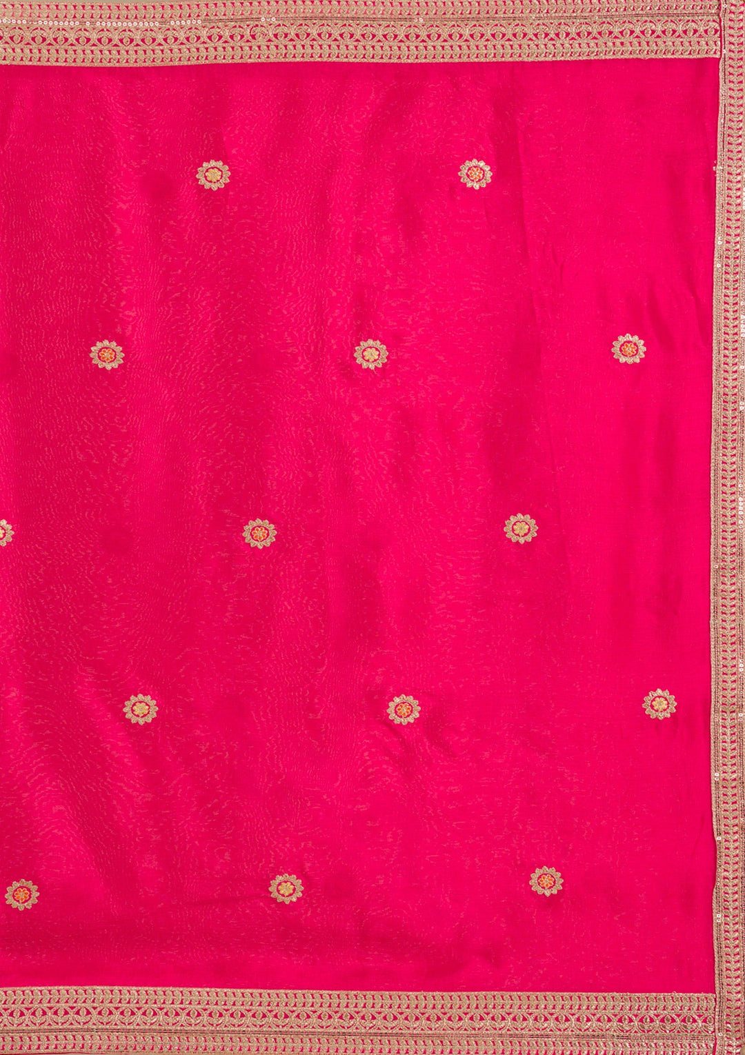 Rani Pink Zariwork Tissue Readymade Salwar Suit-Koskii