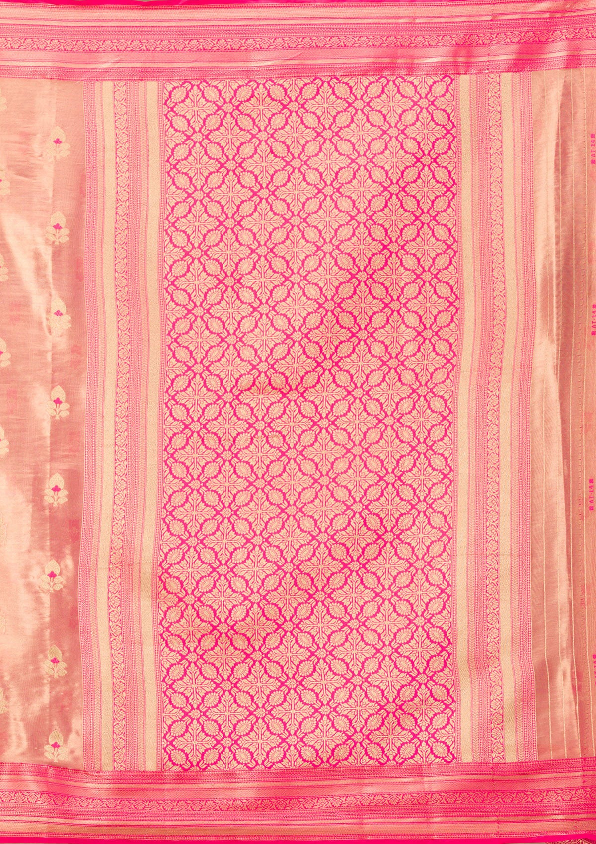 Rani Pink Zariwork Tissue Saree