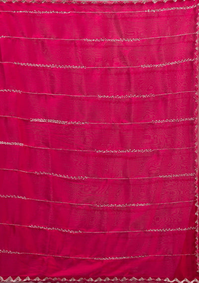 Red Cutdana Georgette Saree-Koskii